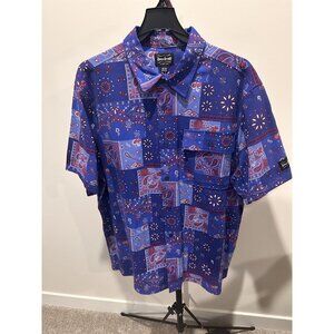 NWT Men’s Dogg Supply By Snoop DogBlue Bandana Button Down Short Sleeve Mens 3XL